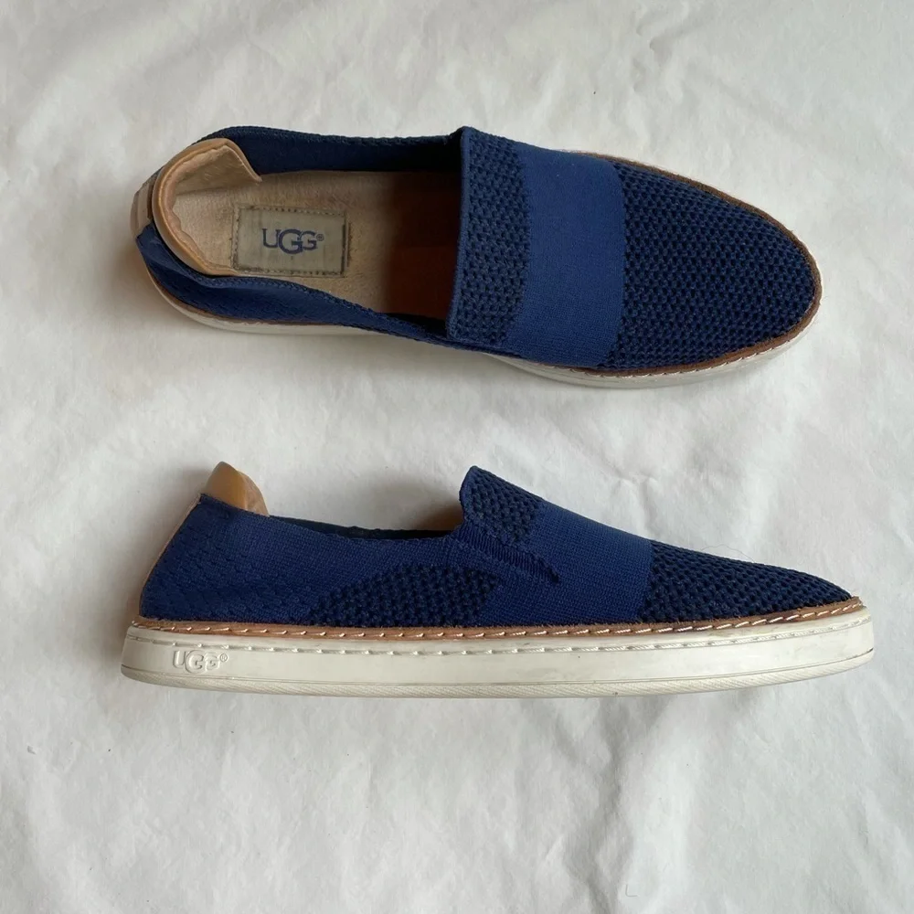 Ugg Sammy Slip On Woven Sneakers Navy‎ Blue Sz 7.5